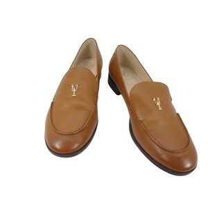 Cole Haan Pinch Lobster Loafers Tan Leather Gold Nautical Shoes Womens 9B